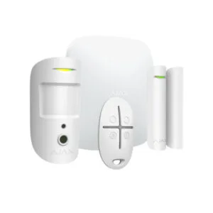 Kit alarme Ajax Hub 2 – Ethernet + double SIM, MotionCam, contact, télécommande