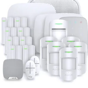 Kit alarme maison Ajax Hub 2 sans fil – sirènes, détecteurs et télécommandes
