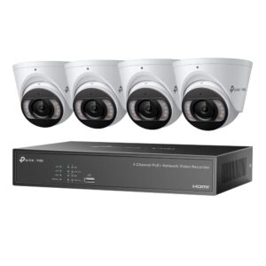 Kit Vidéosurveillance Maison TP-Link VIGI – 4 Caméras IP Full HD, NVR, Disque Dur et Application Mobile