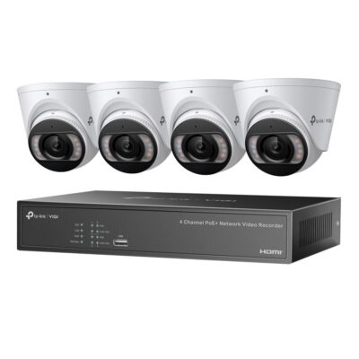 Kit Vidéosurveillance Maison TP-Link VIGI – 4 Caméras IP Full HD, NVR, Disque Dur et Application Mobile