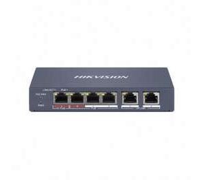 Switch 4 ports PoE 10/100 Mbps + Uplink 2xRJ45 10/100Mbps - Manageable – Hikvision DS-3E1106HP-EI