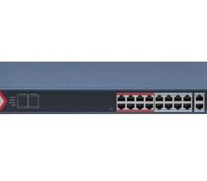 Switch 16 ports PoE 10/100 Mbps + uplink combo 2x RJ45 / 2 SFP Gbit - manageable – Hikvision DS-3E1318P-EI(B)