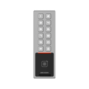 Terminal de contrôle d’accès Mifare et code, Web serveur, App, IP65 et IK08 – Hikvision DS-K1T805MBWX
