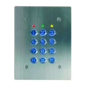 Clavier encastré inox, 60 codes, 2 relais, IP65, 12Vdc/24Vac – Acie SU2-EAB-TME