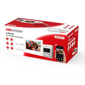 Kit d'interphonie vidéo HD à 2 fils, 1 BP modulaire, moniteur tactile 7 pouces – Hikvision DS-KIS704EY/FRANCE SAS