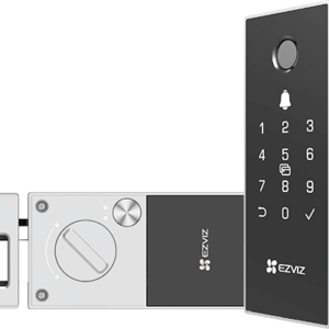 Motoverrou connectée sans fil et clavier sans fil, badge ou code ou empreinte – Ezviz DL03Pro