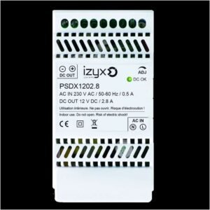 Alimentation rail DIN 3M 230V AC / 12V DC (12-14V) / 2,8A – Izyx PSDX1202.8
