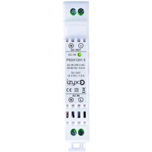 Alimentation rail DIN 1M 230V AC / 12V DC / 1.5A – Izyx PSDX1201.5