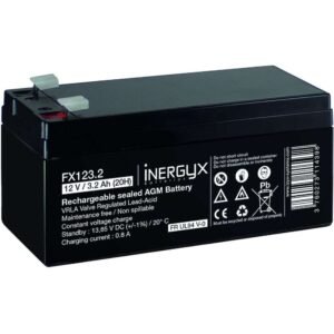 Batterie rechargeable VRLA 12V / 3,2 Ah - Bac FR UL94 V-0 - 134 x 67 x 62/67 mm – Izyx FX123.2