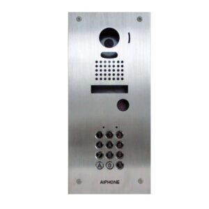 Platine de rue video avec clavier retro éclairé 100 codes inox – Aiphone KJKF