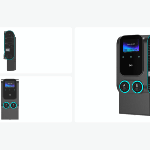 Borne de recharge double 2 x 22 kW Raedian Gemini – Type 2, 4G/Wi-Fi, compteur MID, RFID – RD-GEMINI-22WD-SS-M1-P0