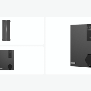 Borne de recharge 22 kW triphasée Raedian NEO – Type 2, câble 5 m, application, IP55 – RD-NEO-22-C5-GREY